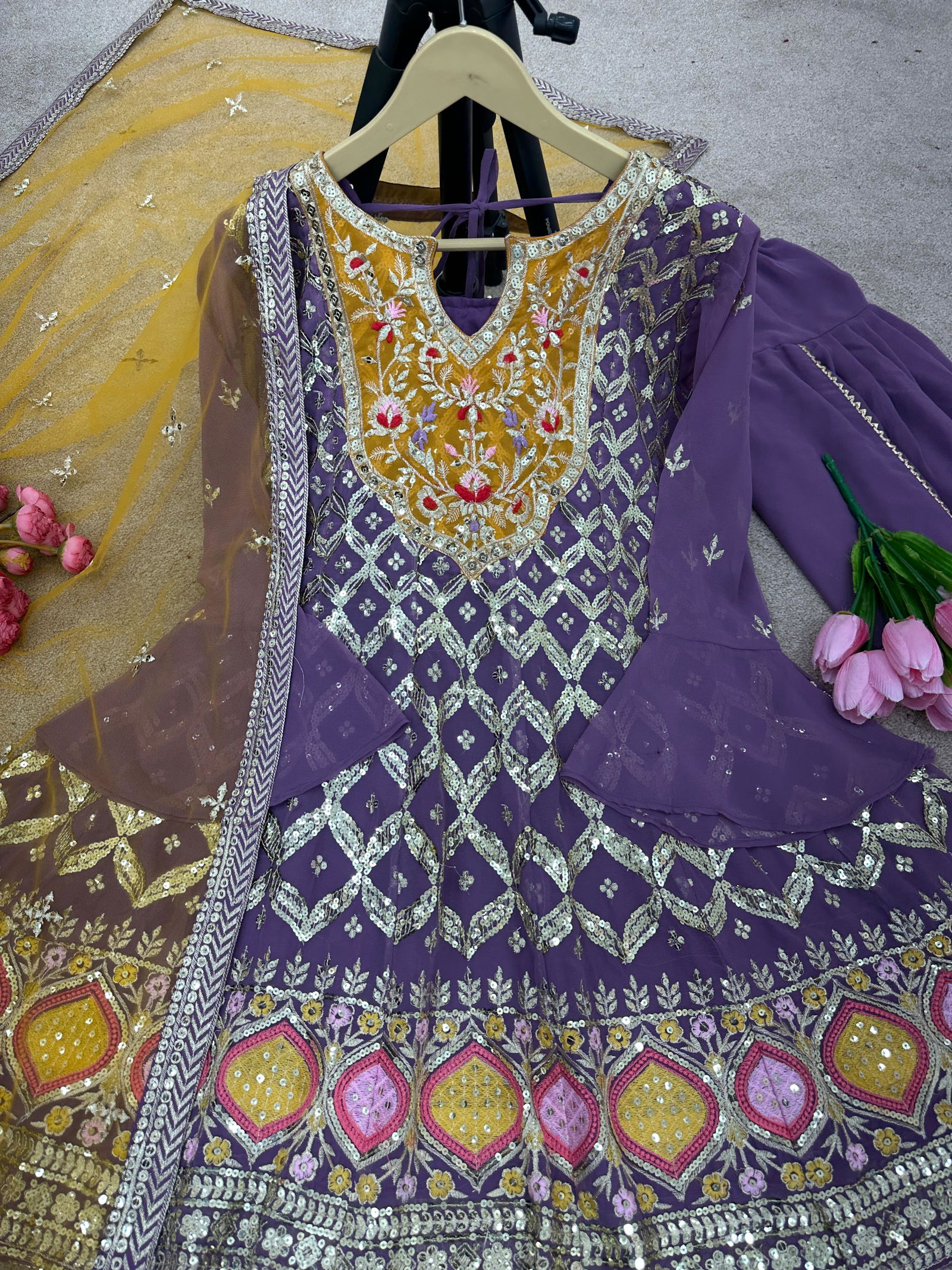 Sr 1556 Faux Georgette Designer Dhoti Salwar Kameez Catalog